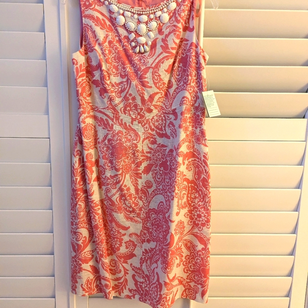 NWT, Willow Glenn, Pink & White Dress, Size 6
